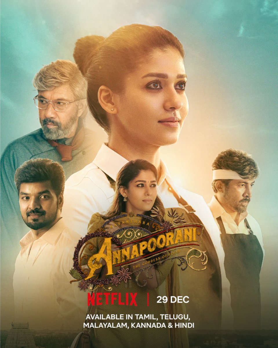 Unga vayirum manasum neraika oru delicious movie oda varanga namma Lady Superstar😍 #Annapoorani is coming to Netflix on 29 Dec in Tamil, Telugu, Malayalam, Kannada and Hindi. #AnnapooraniOnNetflix