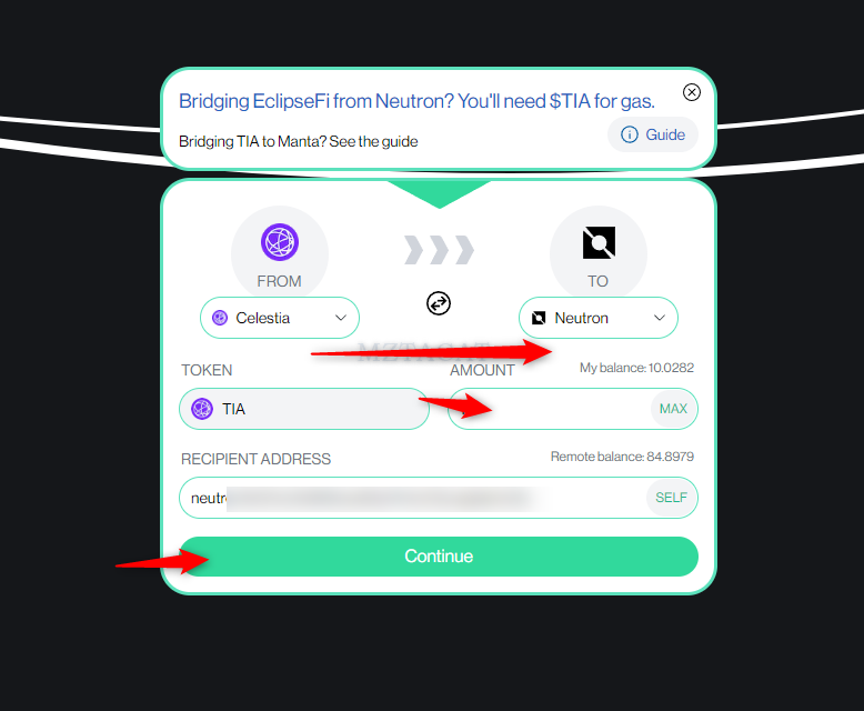 mztacat's tweet photo. Maximizing airdrop chance for $TIA Ecosystem

💰$50 above preferably
⌛ Route is slow but doesn't hangs like Solana

📍 Use the SquidRouter ---
https://t.co/JVe2SbfXFl

---
Bridge Arbitrum ==>> Celestia ( $TIA) through Axelar API

*% Select Arbitrum from the list ( $ETH )

🃏 Routes ===>> { Squid swaps $ETH to #axlUSDC send to Celestia through Alexar and swap back to $TIA }

🃏Creating txns on Celestia chain

Create atleast 10 - 20 transaction on Celestia { HYPERLANE x KEPLR SWAP}
⚠️Conderidng Active days >> Weeks >> Months
⚠️ Volume across swaps

Open up Keplr wallet:
📍Using the buttom middle icon, swap $2 TIA to Neutron { $NTRN }
📍Visit Hyperlane ->> - https://t.co/du4NEoJWpu

----- { Connect Metamask & Keplr wallet } -------

✨Bridge to NEUTRON

Bridge back to Celestia { repeat process atleast 3 times a weeks to gather active days}

CHECK YOUR TOTAL TXNS --- https://t.co/CO338aP5QA

📍Input Celestia address in search bar and check your txns... gather at least >>> over 10 - 20 txns }

if you satisfied with ACTIVE DAYS >>>> 
Move tia to >> NEUTRON through Hyperlane 
>>> Manta Network >>> Swap with Aperture
 >> ETH on Manta >>>> Orbiter Bridge back to Arbitrum !

OR STAKE! on Keplr! 👏👏👏