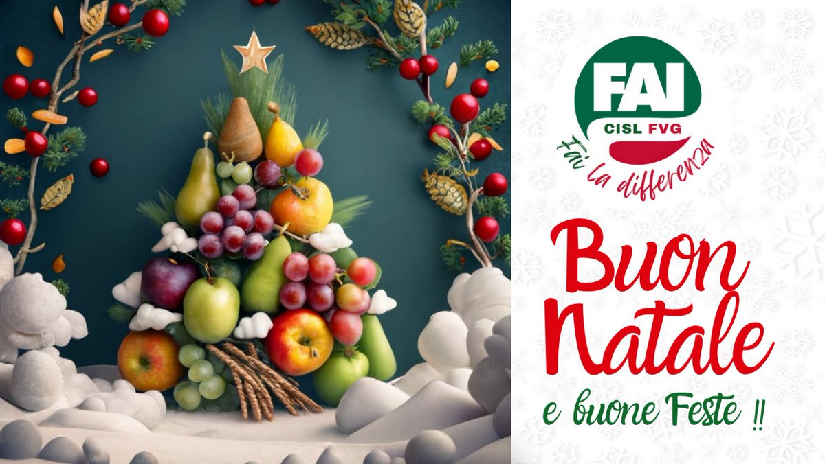 Faicislfvg's tweet photo. 🎄Auguri di BUONE FESTE ✨ da FAI Cisl del Friuli Venezia Giulia ‼️

Vi informiamo che saremo operativi dal:
👉 dal 27 al 29 dicembre e dal 2 al 5 gennaio presso le sedi principali solo su #appuntamento.
☎️ https://t.co/RQkGUzUVcx https://t.co/pR6k0pt4sP