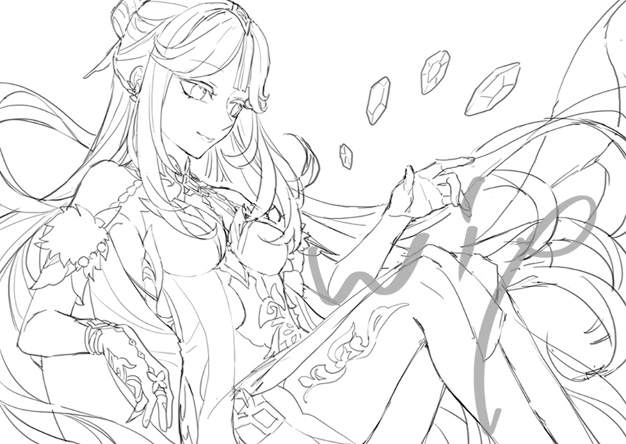 mizixmunin's tweet photo. 凝光和萊伊拉，沒有使用到的稿子
#GenshinImpact #fanart https://t.co/hkFCyhW9c2
