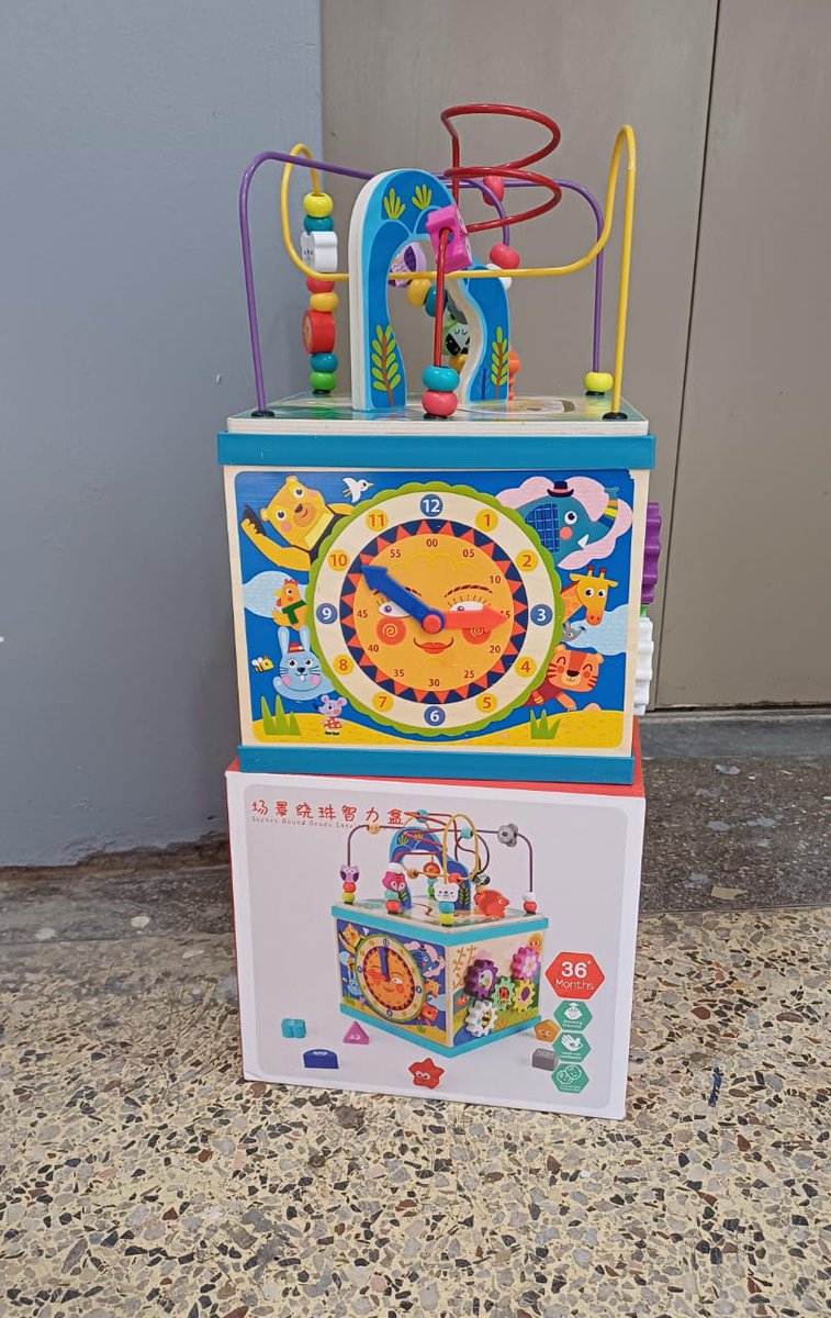 KidstoreSmart's tweet photo. 💥5-in-1 activity cube toy for Kshs 4500 only.

💥There are 5 activities such as ABC blocks with words, shape sorter, rainbow rotating equipment, watch and bead cube. 

💥Its perfect for toddlers aged between 1 to 3 years old. 

💥It stimulates the mind, senses and coordination. https://t.co/fBQcdzV3jG