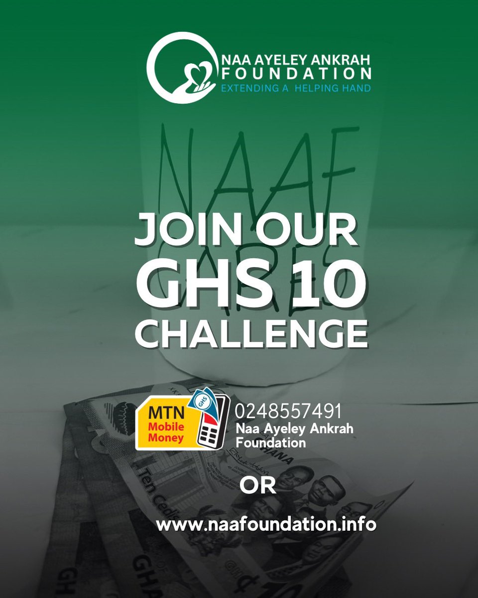 naafoundation_'s tweet photo. What better way to begin the new year?

You can be a part of our project by joining our 10 cedis challenge

Click the link in our bio or visit https://t.co/s1ITt8LkXo to donate 

You can also make donations to MTN MERCHANT NUMBER 0248557491 ( Naa Ayeley Ankrah Foundation ) https://t.co/vdQMeJJlhZ