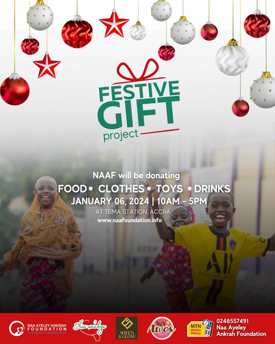 naafoundation_'s tweet photo. What better way to begin the new year?

You can be a part of our project by joining our 10 cedis challenge

Click the link in our bio or visit https://t.co/s1ITt8LkXo to donate 

You can also make donations to MTN MERCHANT NUMBER 0248557491 ( Naa Ayeley Ankrah Foundation ) https://t.co/vdQMeJJlhZ