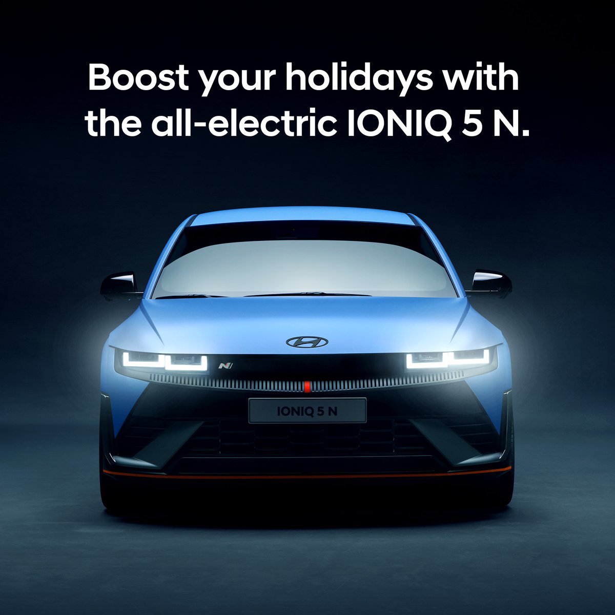 Hyundai Europe wishes you a festive holiday season. Boost your holidays with the all-electric IONIQ 5 N #Hyundai #SeasonsGreetings