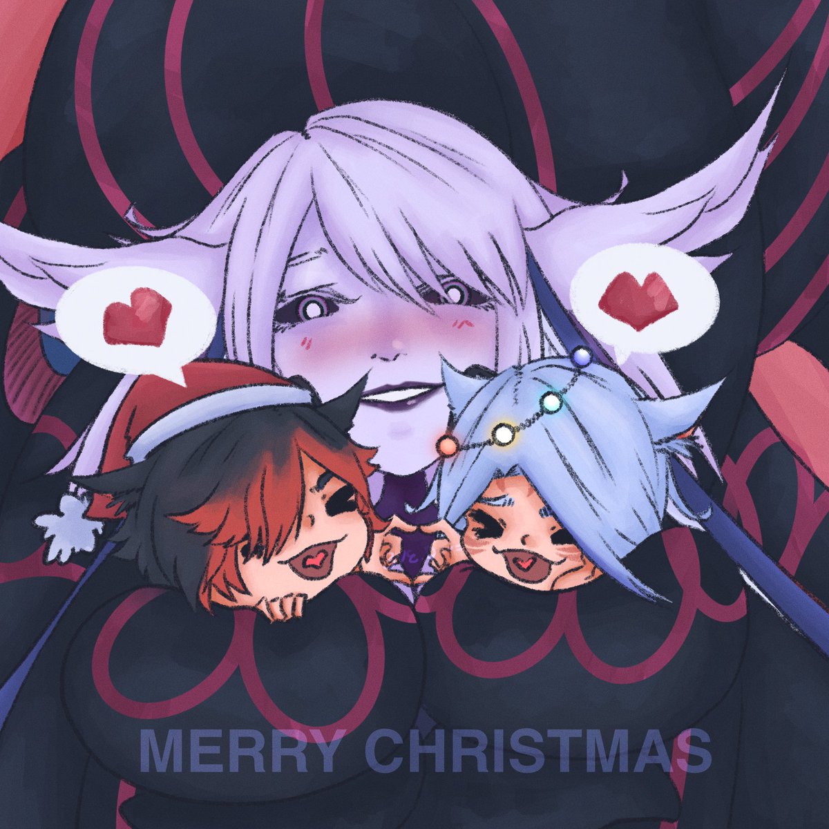 EveDeimos's tweet photo. pew pew
me alive desu uwu 
hope everyone doing well OuO
is still a little early for Christmas 
Merry Christmas Eve! ∠(*･ω･)っ⌒由
love Christmas so much T^T
see ya all soon OuO 
@Iexolde_xiv 
#FFXIVART #chibiart https://t.co/adkOj5pRSQ
