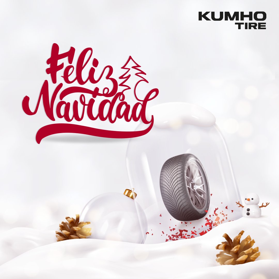 🎄✨ En esta temporada, Kumho Tire te desea alegría, paz y viajes seguros. ¡Que tus neumáticos te lleven a descubrir nuevas rutas llenas de magia! 🚗💫 #NavidadConKumho #ViajesSeguros