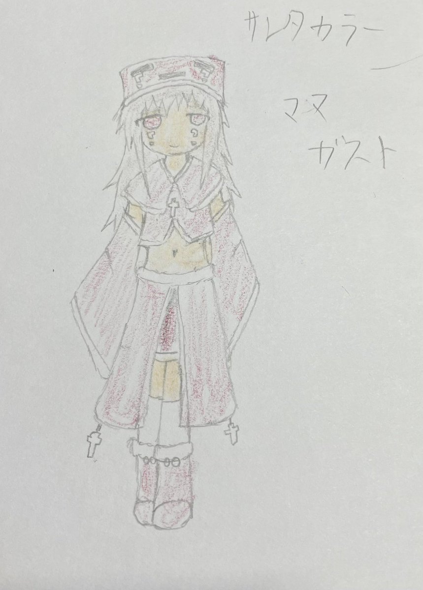 reukuraudo's tweet photo. 久々にデジ絵でやろうとしたけど久々すぎてろくに動かせなかったけどそれでも描きたみはあったからアナログで供養(‘､3_ヽ)_
後から比率身長差気づいたがアナログは直せない…本当は3人ならべたかた(‘､3_ヽ)_

 #ガスト一家の日常 https://t.co/pf4gLZ8LsT