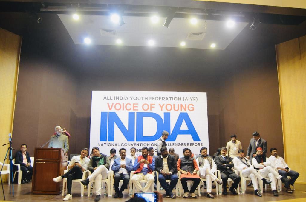 ComradeDRaja's tweet photo. Inaugurated the Voice of Young India national convention hosted by AIYF. Youth of our country is facing multiple challenges and unity is the way out.

17 youth organisations participated in the event in a show of youth unity.

#VoiceofYoungIndia #YouthforINDIA
@IndiaYoungVoice https://t.co/46WSE7iSAk
