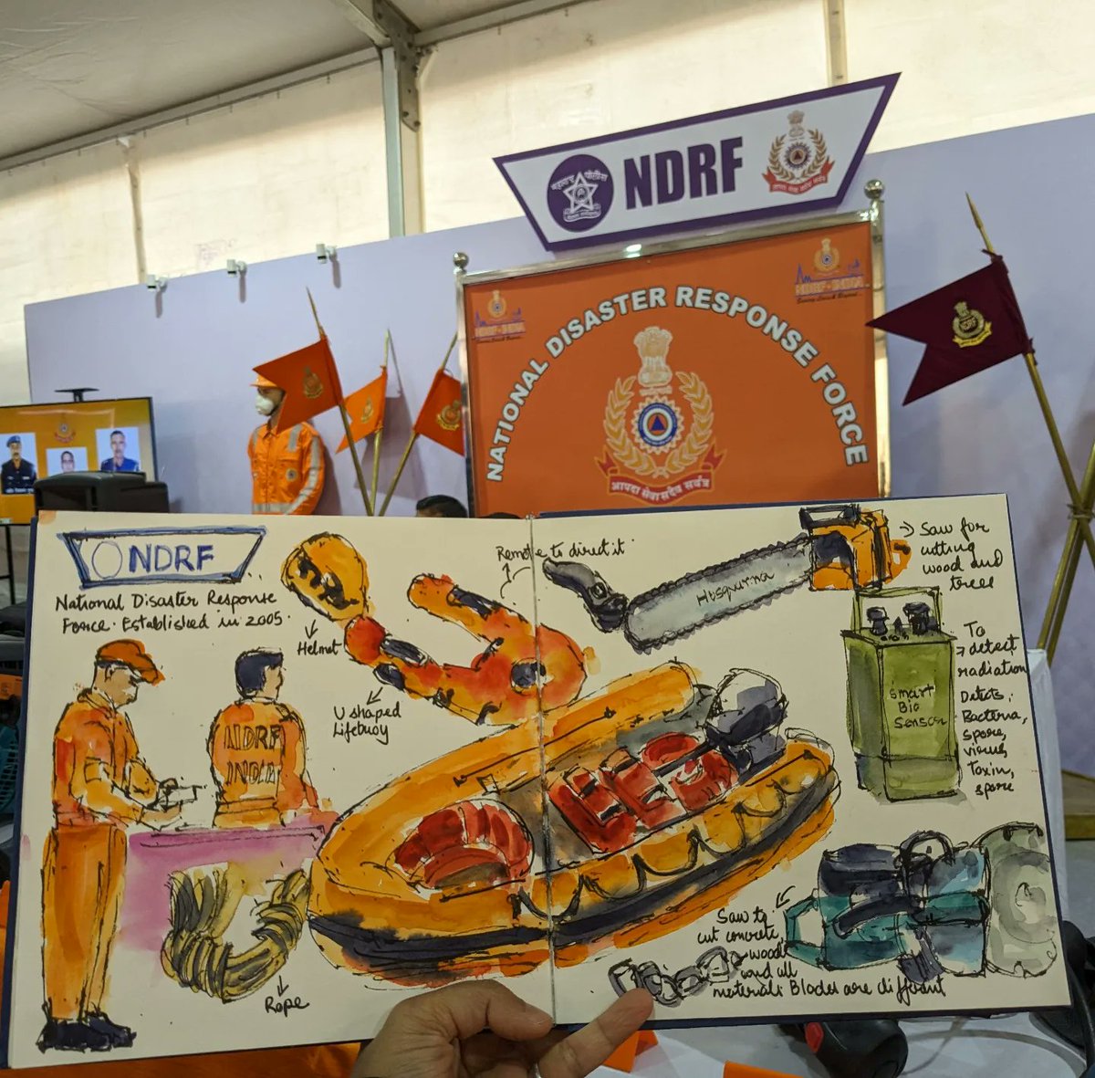 priya_kdas's tweet photo. Met some real superheros of @NDRFHQ and got some insight about how they do their difficult job so efficiently. Thanked them profusely for the same. 
@narendramodi @PMOIndia @narendramodi_in https://t.co/Cpkf37z7n8