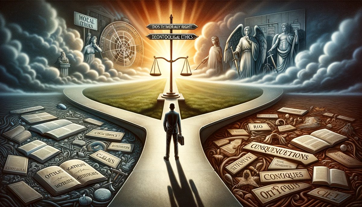 Phil_Osopher_3's tweet image. Deontological ethics focuses on the morality of actions themselves, not just their outcomes. It’s about doing what’s right regardless of the consequences. #DeontologicalEthics #MoralActions #EthicalPrinciples