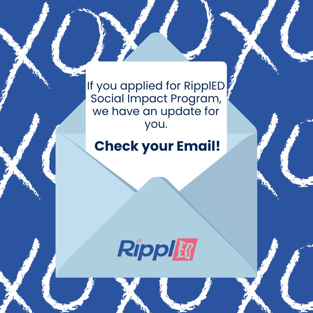Rippledafrica's tweet photo. Dear Changemakers, 

If you applied for the RipplED Social impact program, please check your email. We have sent details on the next steps. Don’t forget to check your spam folders too just incase it landed there. 

Compliments of the season! https://t.co/OTAUxpWciQ