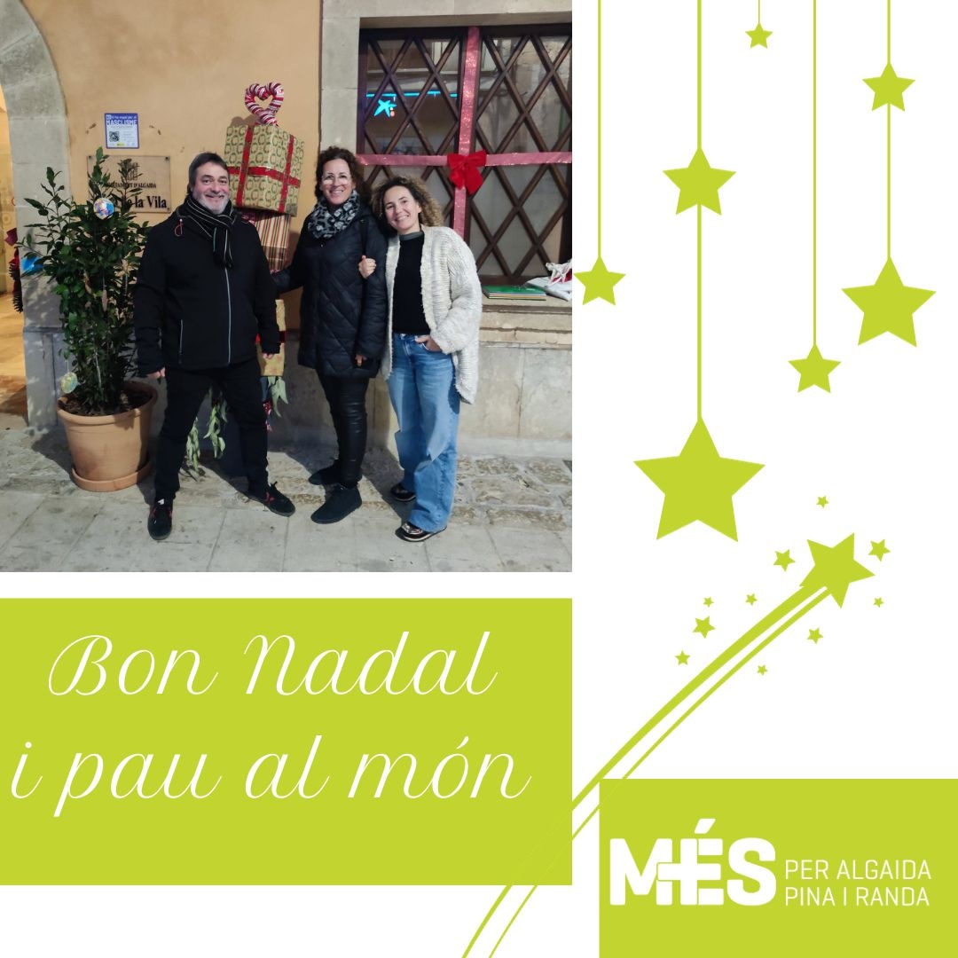 Esperam que passeu un Bon Nadal i unes bones festes en companyia de qui estimau i amb un record dolç per els que no hi són. Bon Nadal i molta Pau!