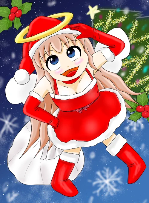今日はクリマスイヴ!今年もジノサンタが来てくれました!(昨年描いた作品) いい子はケーキ。悪い子は爆弾をプレゼントしますよ〜 #クリマスイヴ #ジノ