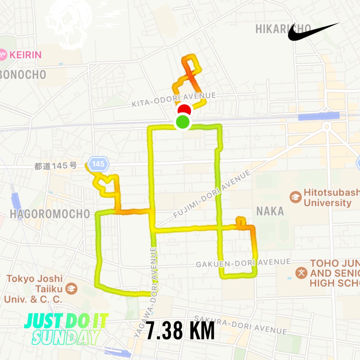 Nike⁠ Run Club アプリで ⒎3kmを走りました。 #JustDoIt