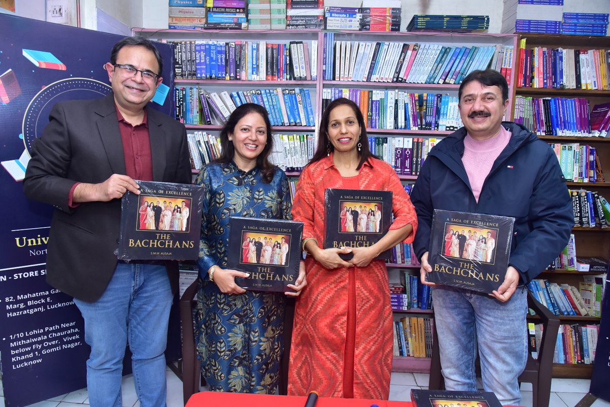 Had an incredible time at the #bookevent with <a href="/smmausaja/">smmausaja</a> , author of "The Bachchan's." 📚🎉 

This unique book is a first-of-its-kind dedication to a #Bollywoodfamily "The #Bachchans" spanning four generations. 
<a href="/SrBachchan/">Amitabh Bachchan</a> <a href="/juniorbachchan/">Abhishek 𝐁𝐚𝐜𝐡𝐜𝐡𝐚𝐧</a>
<a href="/UBookseller/">Universal Booksellers</a> <a href="/RaghavPrakash_5/">Raghav Prakash</a>