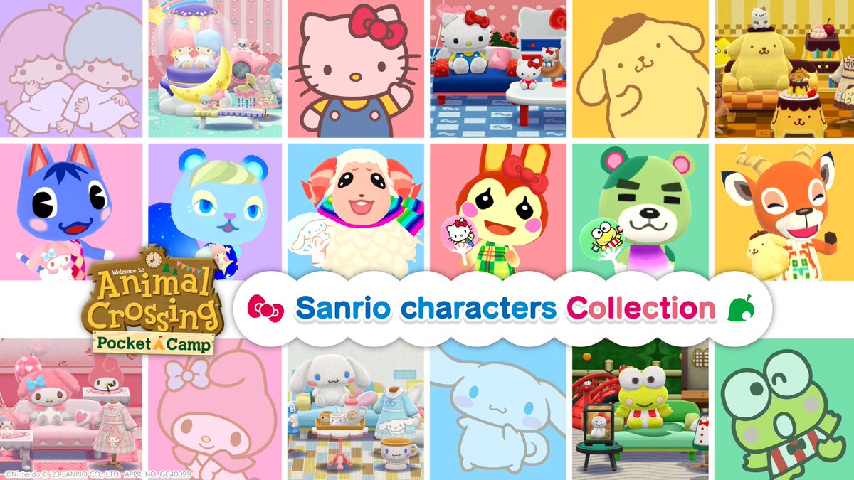 Pocket_Camp's tweet photo. The Sanrio characters Collection has returned to Animal Crossing: Pocket Camp! Don't miss out on these sweet items inspired by your favorite Sanrio characters! https://t.co/YxboM2d4Ua