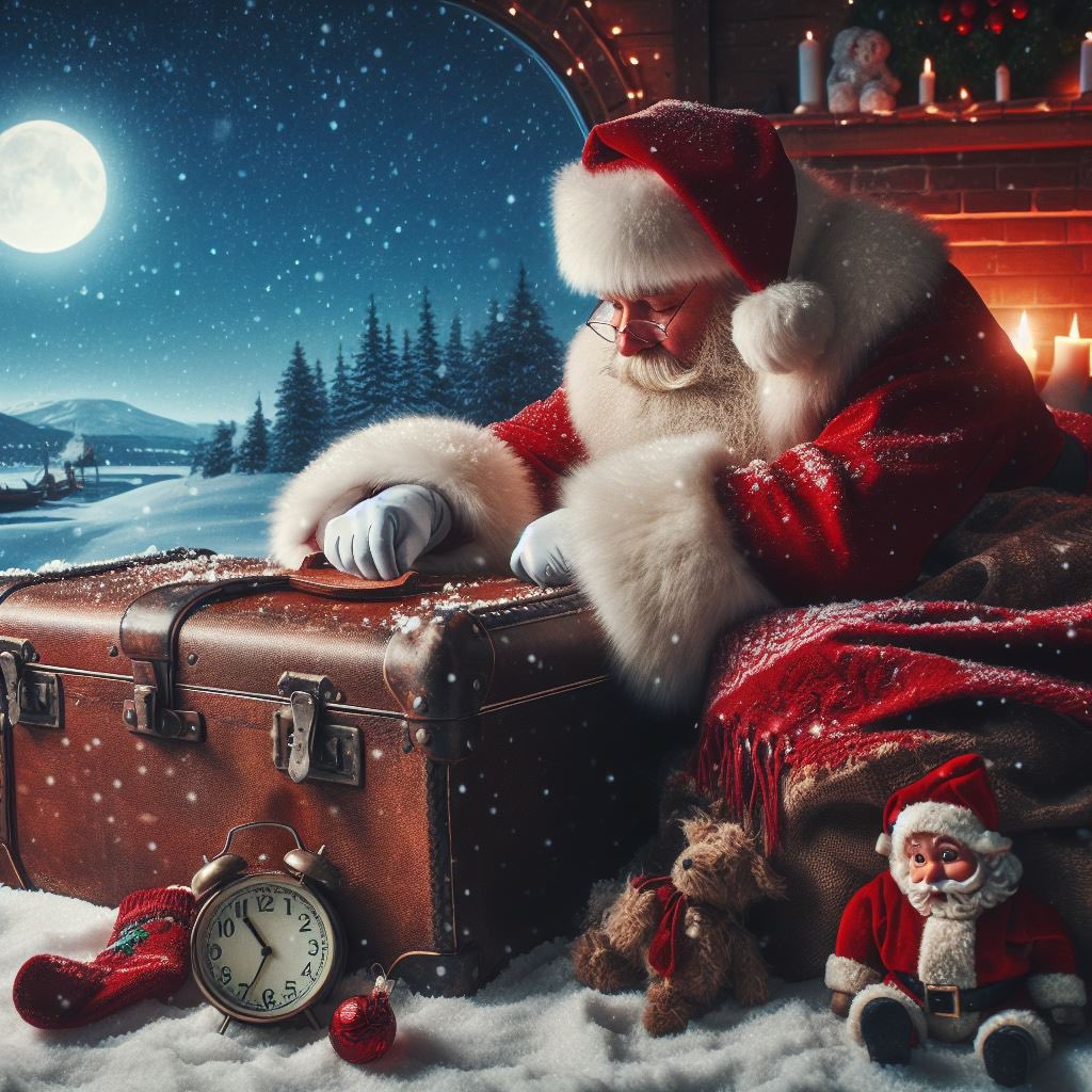 OfficialSanta's tweet image. NORTH POLE BREAKING NEWS!!!
🎅✨🦌🎅✨🦌🎅✨🦌🎅✨
ONLY 48 MINUTES TO TAKE OFF!!!
🎅✨🦌🎅✨🦌🎅✨🦌🎅
Almost ready to get in to my sleigh!
Just packing a few essential items that I may need on my journey
#10AmDeparture
#SantaClausIsComingToTown