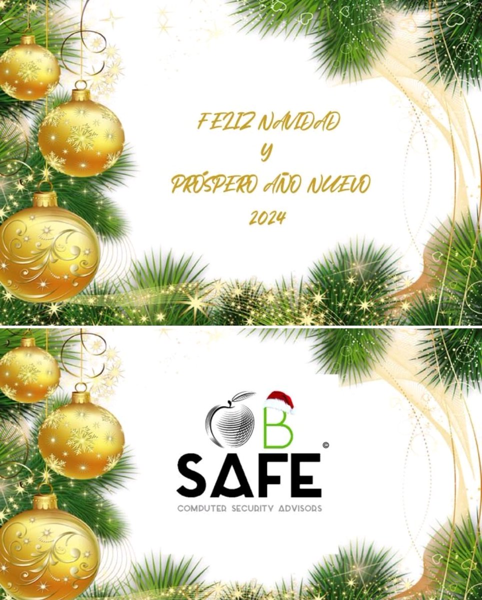 Bsafeadvisor's tweet photo. Nuestros deseos de ALEGRÍA y FELICIDAD para todos en esta NAVIDAD.
¡¡¡MUCHAS FELICIDADES!!! https://t.co/TWagH268ML