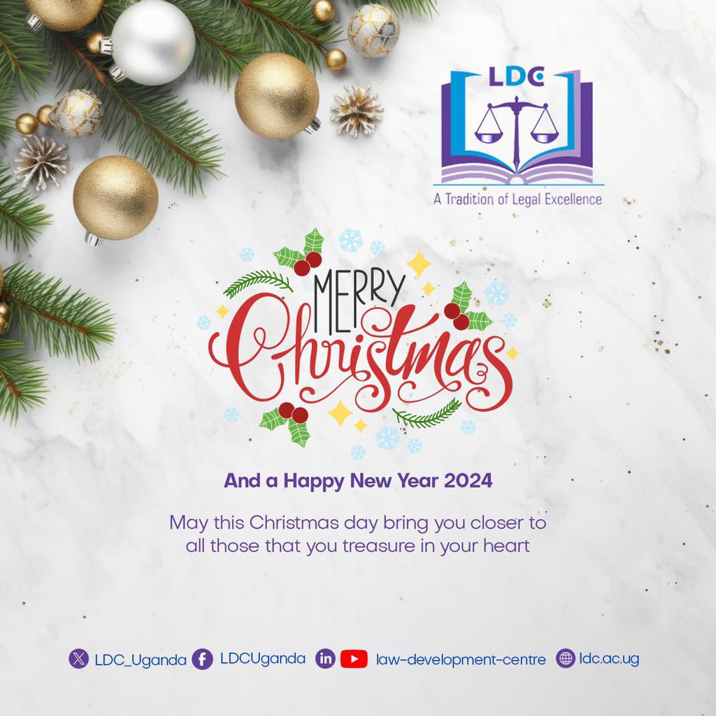 LDC_Uganda's tweet photo. Here's to a season filled with warmth, comfort, and good cheer. Merry 🎄🎅 and Happy New Year from Us 

Wishing you a beautiful holiday season and a new year of peace and happiness. #LDCUgCT https://t.co/8oDSj6NAOY