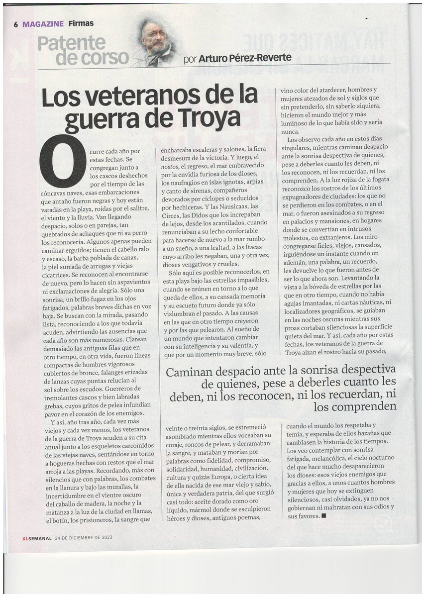perezreverte's tweet photo. Hoy. https://t.co/Y32qjxZAsm