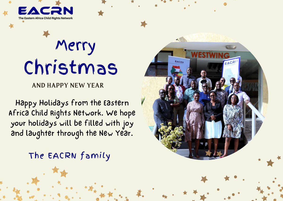 EacrnRegional's tweet photo. The Eastern Africa Child Rights Network wishes you all a Merry Christmas and a prosperous 2024. We wish to thank you for your continued partnership and collaboration in the advancement of children's rights. https://t.co/1euvQiXMro