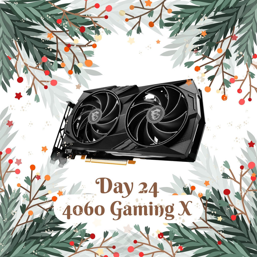 MSInordic's tweet image. 🎁 ADVENT CALENDAR DAY 24 🎁⁠ ⁠
⁠
Last but certainly not least we will be giving away a 4060 Gaming X Graphics card! 

Like this post, follow @msinordic and tag some friends in the comments you were thankful for this year!

Happy Holidays!
⁠