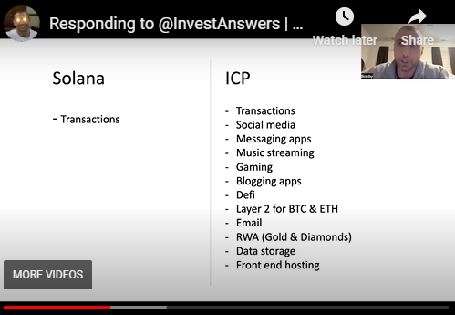 icpburn's tweet photo. These things are true.

1)#Solana needs 3rd party oracles - #ICP does not
2)#Solana needs Big Tech Cloud or centralized servers - #ICP does not
3)#Solana needs 3rd party bridges for interoperating with #bitcoin/other L1s - #ICP does not
4)#ICP can host applications on chain - #Solana can not
5)#ICP can store data on chain - #Solana can not