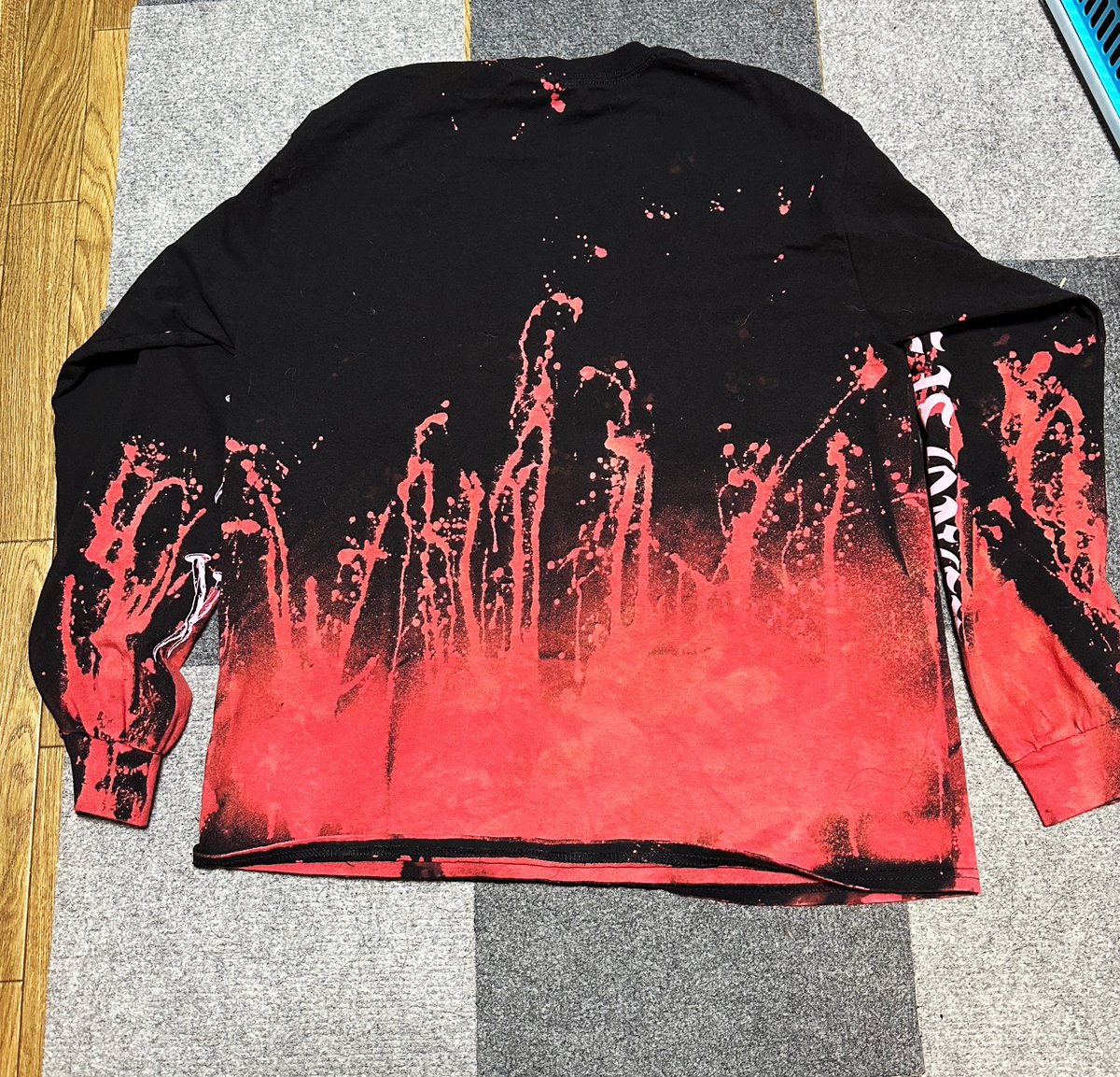 Sound_mattsun's tweet photo. お客様オーダー
NOCTURNAL BLOODLUSTのロンTを
ブリーチ&カラーでカスタムさせて頂きました✨
古着リメイクやグッズ製作、など色んなタイダイ染めも1着から受け付けてますのでお気軽にDMください✨
僕のタイダイ染めアカウントはこちら
@matsu_tie_dye
#DyeingStudioM
#NOCTURNALBLOODLUST https://t.co/FEITnTWtsU
