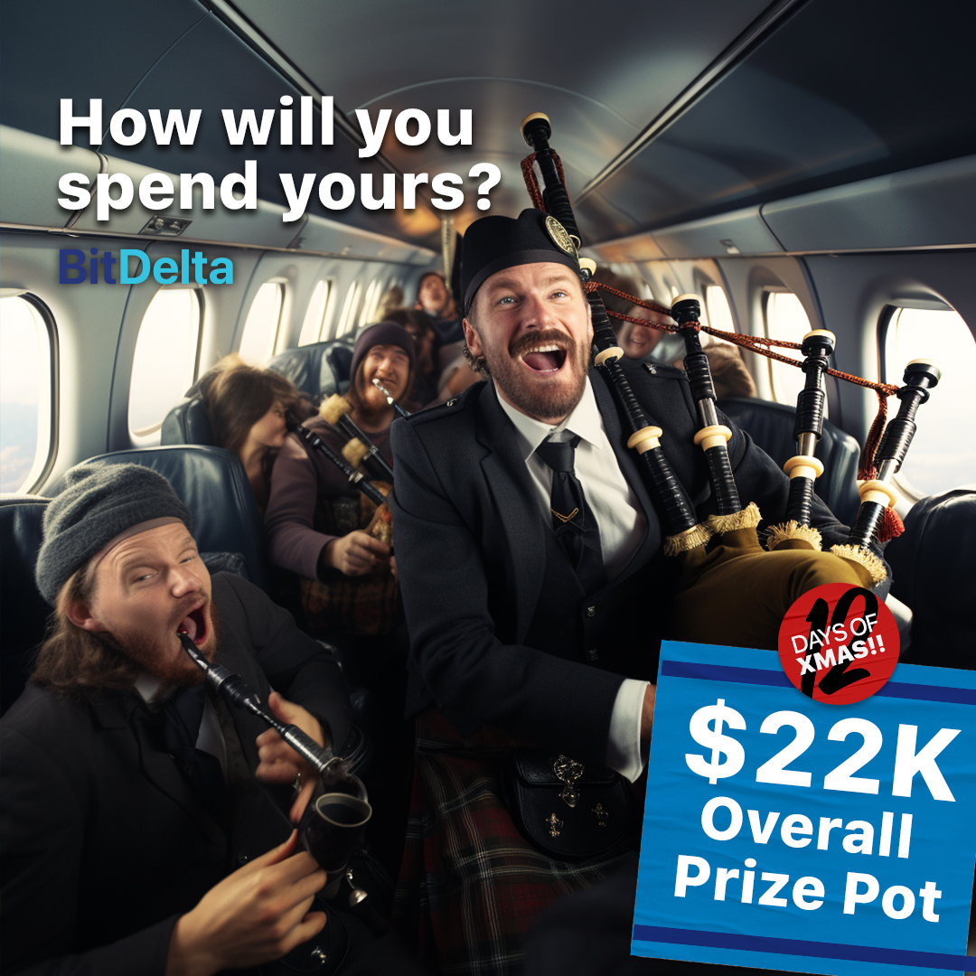 bitdelta's tweet photo. Eleven pipers piping #crypto tunes! 🎶🔊

🎅 Day 11 of the 12 Days of #BitDeltaChristmas is piping your way with a $22,000 prize pot.
➡️ https://t.co/sUCyycAahD

Complete your tasks, join the symphony of the crypto world, and plan how you will spend your winnings. Remember, each task brings you closer to the grand prize pot. 🤑

#12DaysOfChristmas #CryptoCommunity