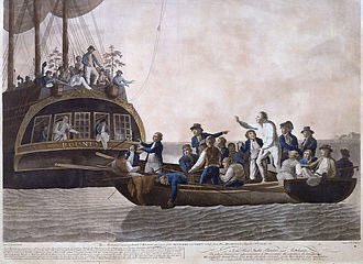 #OnThisDay 1789 Lt Fletcher Christian led a mutiny on HMS BOUNTY, casting Lt William Bligh, the Captain, and 19 loyal men adrift and fled to settle in #pitcairn Bligh made an epic 3500 mile voyage in an open boat to #timor and set about getting home to alert @RoyalNavy