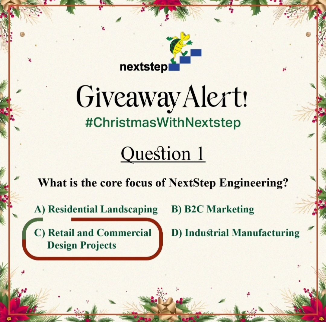 nextstepeng's tweet photo. We've wrapped up the #ChristmasWithNextstep #contest and we're not accepting any more entries, but the suspense continues!
The correct answers are:
Q1: Automobile
Q2: Both A&B
Q3: Retail and Commercial Design Projects
Stay tuned, as we unveil the #winners SUPER SOON! https://t.co/kgEmMvyWkw
