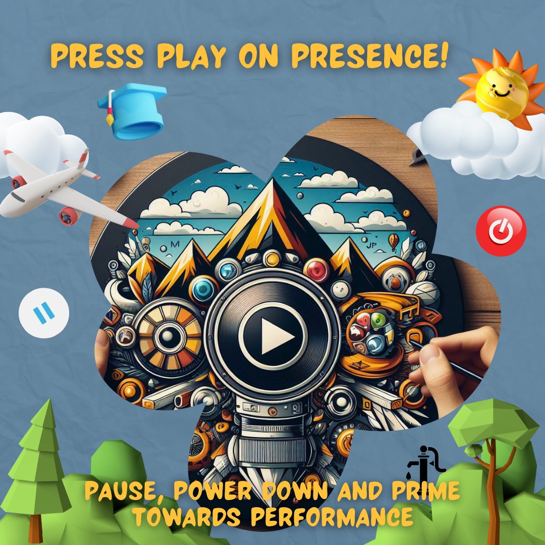 HostBrian's tweet photo. Press Play on Presence! Pause, Power Down and Prime towards Performance. The relentless pace of life often sidelines the importance of rest. It's seen as a luxury but it's an essential element for sustained energy, resilience, &amp; creativity https://t.co/cZ6kh5Fb6h #edchat #edlead https://t.co/SEX7vq5Dn4