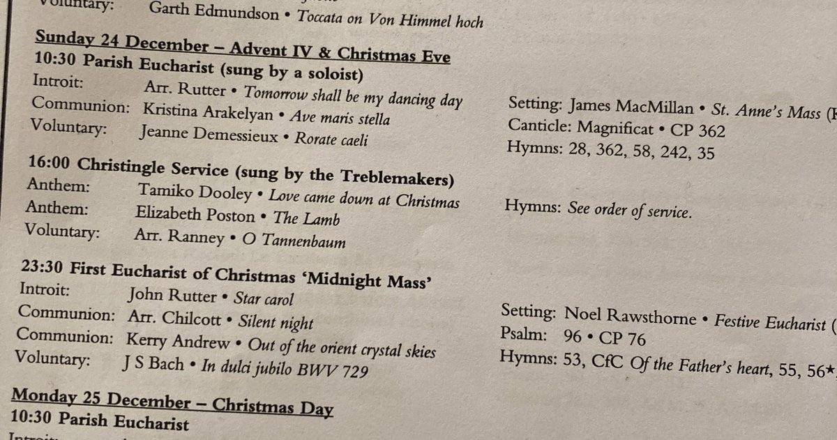 Spare a thought for church musicians today, as we cram in the fourth Sunday of Advent, Christmas Eve and wrapping into one day!