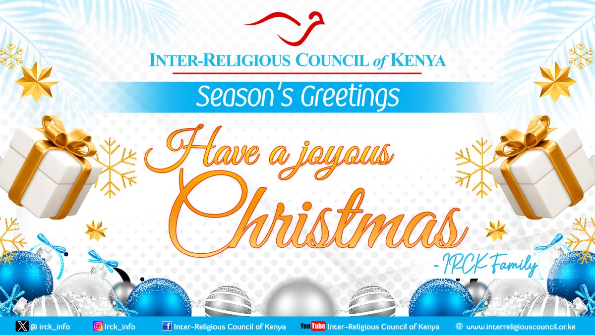 .<a href="/irck_info/">Inter-Religious Council of Kenya(IRCK)</a> The Inter-Religious Council of Kenya family wishes you a Christmas filled with joy, peace, love and warmth.

Have a #MerryChristmas 

#MerryChristmas2023 #HappyHolidays #HappyHolidays2023