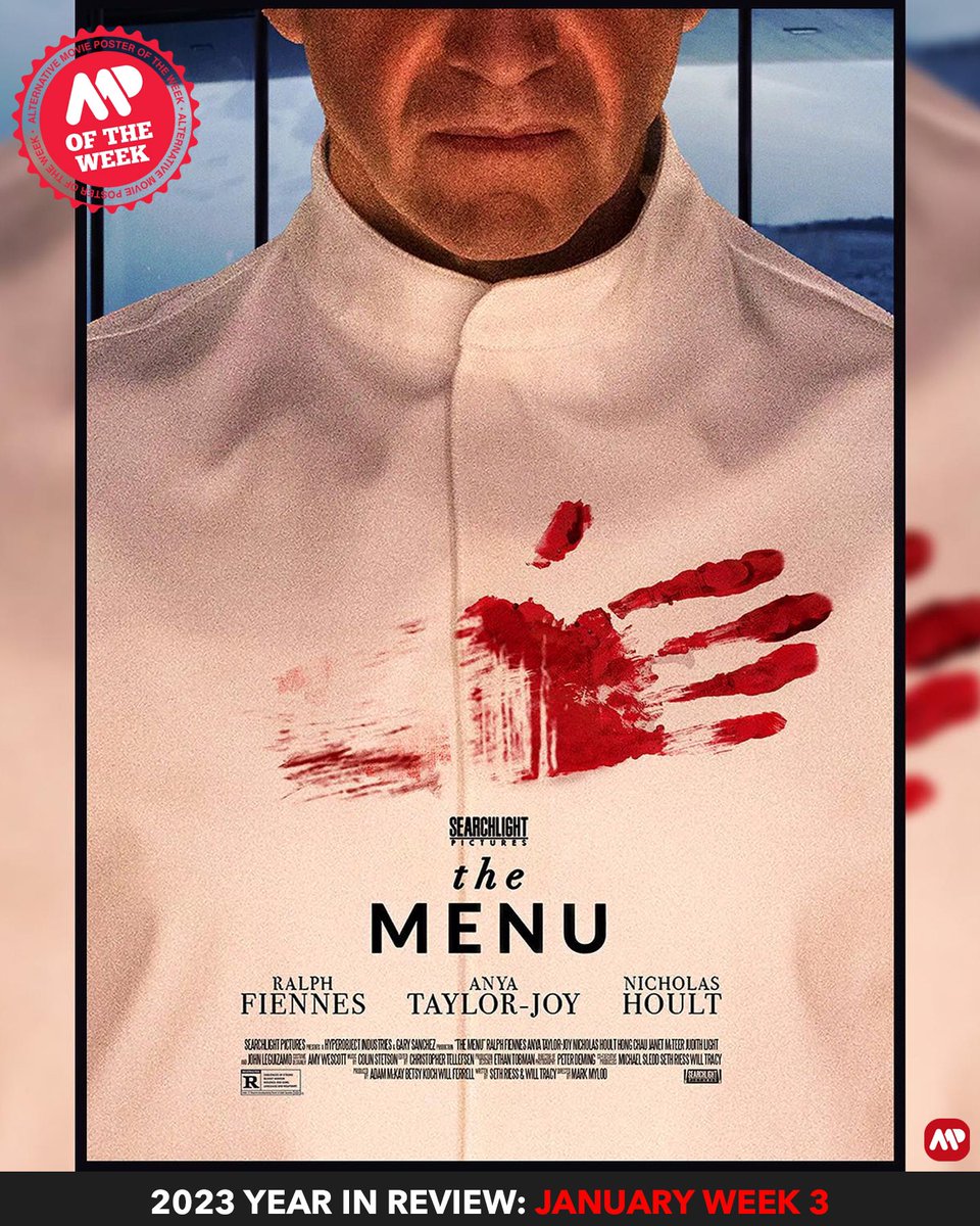 altmovieposters's tweet image. 2023 YEAR IN REVIEW: JANUARY

WEEK 1. "Spider-Man: Into the Spiderverse" by @philshelly
WEEK 2. "Oppenheimer" by @DaltonFrizzell
WEEK 3. "The Menu" by @philshelly
WEEK 4. "Everything Everywhere All At Once" by @jdebbiel

#alternativemovieposters
#ampoftheyear