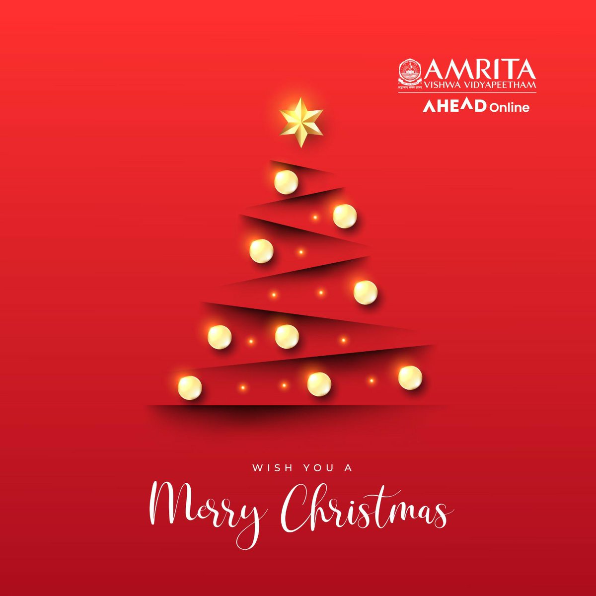 May the magic of Christmas bring you moments of peace and happiness. 🎄✨ #AmritaAHEAD #ChristmasCheer #JoyfulSeason'