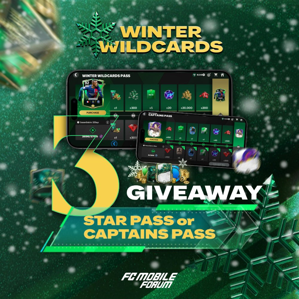 EAFCMobileForum's tweet photo. Christmas ❄️ Giveaway 🎁🤩

3x Star Pass/ Captains Pass

• Like ❤️ &amp; Rt 🔁
• Subscribe to YouTube channel - https://t.co/RkXVByQCa2
• Send Screenshot in comment ⏬

Winner selected tomorrow 15:30 UTC

Good luck everyone 👍 https://t.co/6wx0TYKZ5L