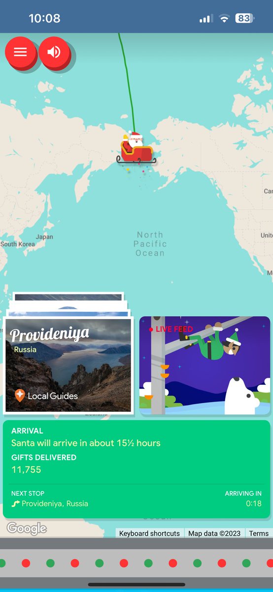 ayrguitar's tweet image. He’s started. 🎅🏻 #santa #googlesantatracker #christmaseve