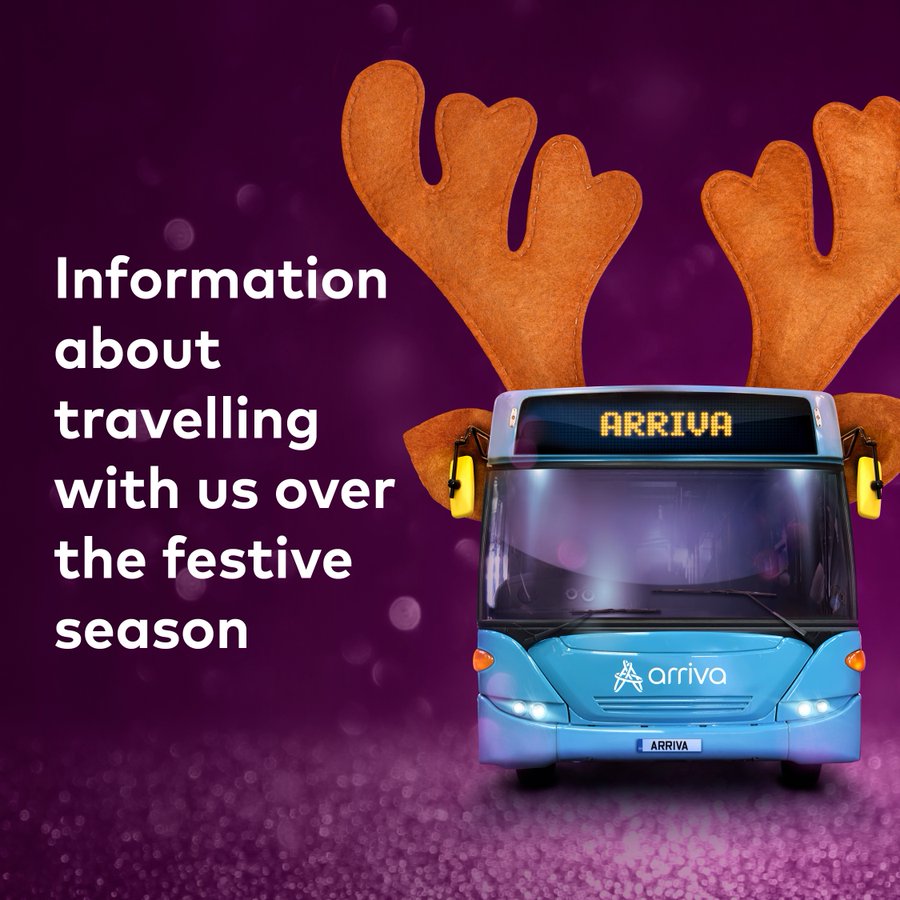 We’ll be running a normal Sunday timetable today, but services will finish earlier at approximately 7pm, so that our drivers can spend time with their families. 🎄 For more information please check our website 👉 arrivabus.co.uk/seasonal-bus-t…