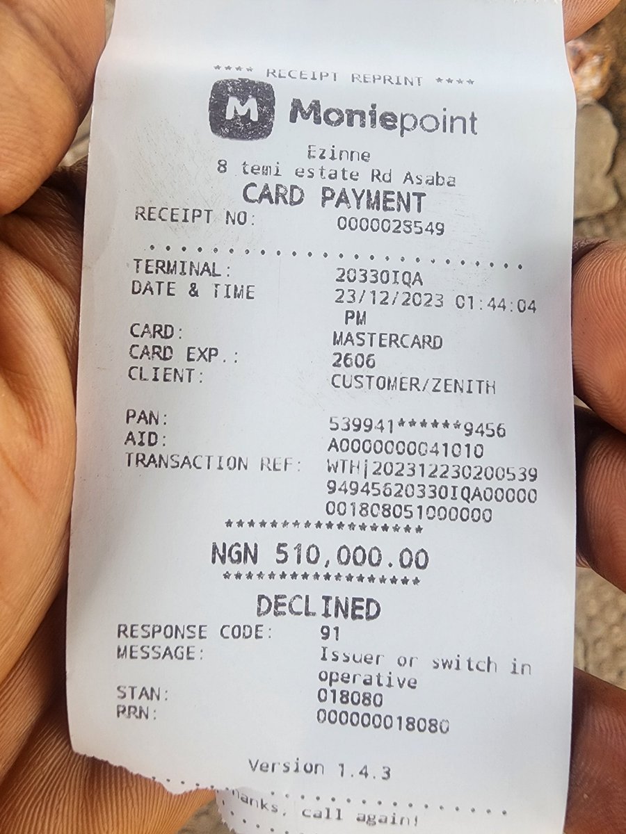 iambabadee's tweet photo. @ZenithBank oh oh oh 
Please I made a withdrawal today
Then declined.
Till now I have not gotten my money back
Please I need my money to pay for things I need for my event https://t.co/SSfcBvJ3RN