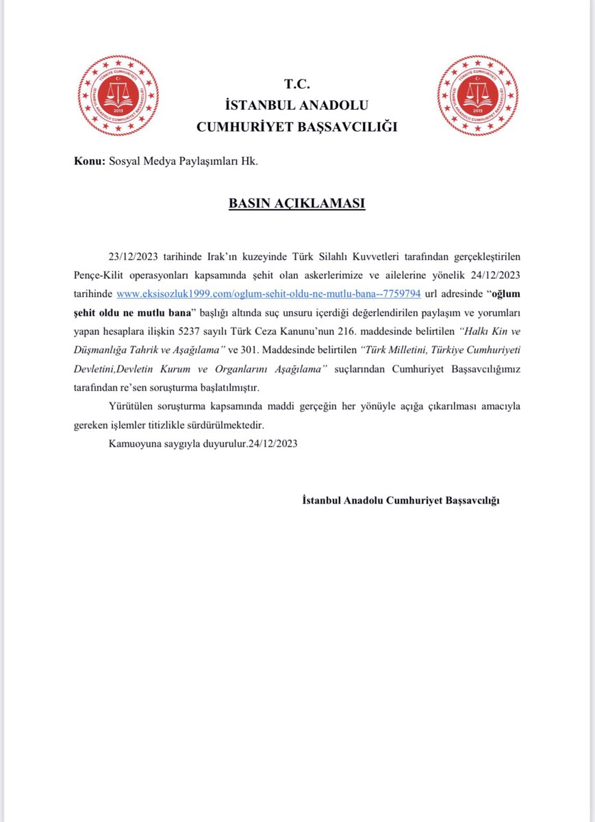 Anadolu Adliyesi (@anadolucbs) on Twitter photo 