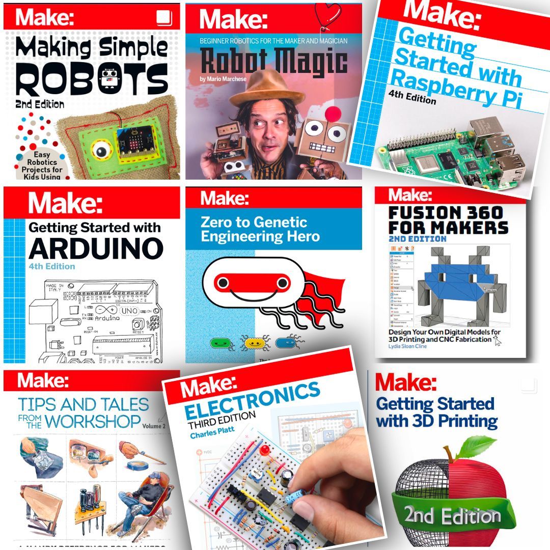Explore our wide range of Maker-written books that educate and entertain! Purchase 2 books and enjoy a third one absolutely FREE with code 3FEER. Dive into topics and projects like Arduino, Raspberry Pi, drones, 3D printing, and more. makershed.com/collections/ma…