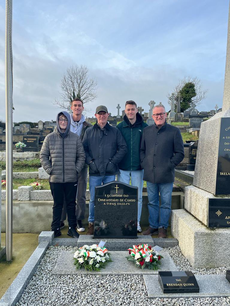 AidyMM's tweet photo. Today marked the 50th anniversary of Newry IRA volunteers Eddie “Starchie” Grant and Brendan Quinn, 17 and 18 respectively. A poignant event at their gravesides in Newry and Camlough on a cold Christmas Eve. https://t.co/EGqeBSv6JI