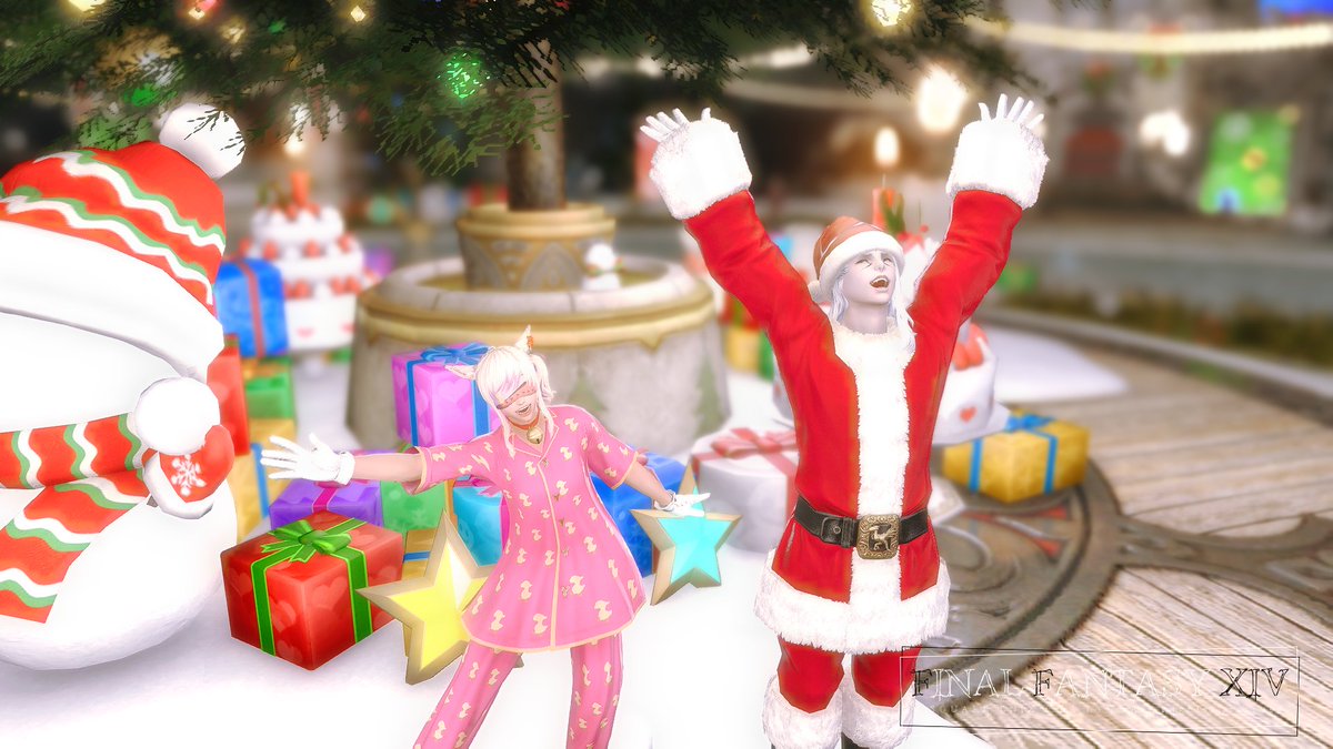 Vivi__Rui's tweet photo. メリークリスマスイブ！
ほしいなぁと思っていたチョコボパジャマをもらって嬉しかった～！☺️
(C) SQUARE ENIX CO., LTD. All Rights Reserved.
#FF14SS #ミコッテ https://t.co/fXyYxCsaIS