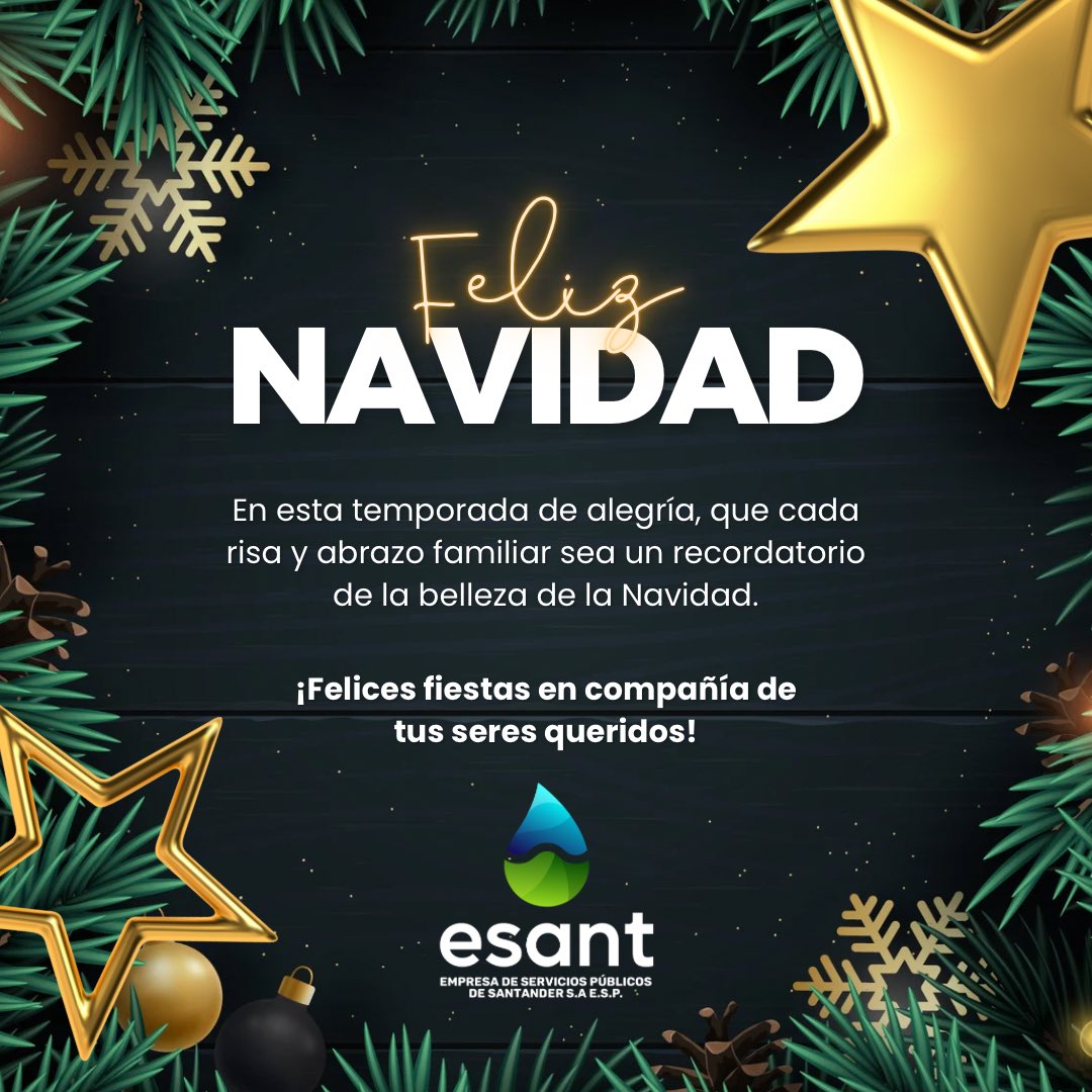 EsantSantander's tweet photo. En esta temporada de amor y gratitud, deseamos que la alegría de la Navidad llene tu hogar de risas y momentos inolvidables con seres queridos. Que la paz y la felicidad te acompañen hoy y siempre. ¡Feliz Navidad para ti y los tuyos! 🎅🏻🎄✨ https://t.co/OEtFWR4TVh