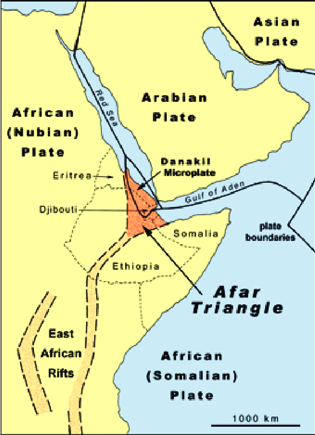 Afar Triangle Map Danakil