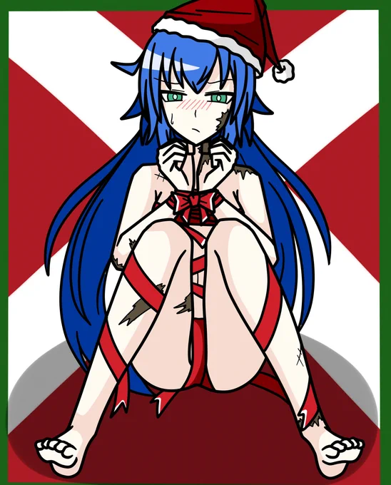 今年のクリスマスは何にするかで悩んだけど、何も思いつかずこのまま何も描かないのも悪いのでリボン縛り指揮官にします。あなたがプレゼントだ 
