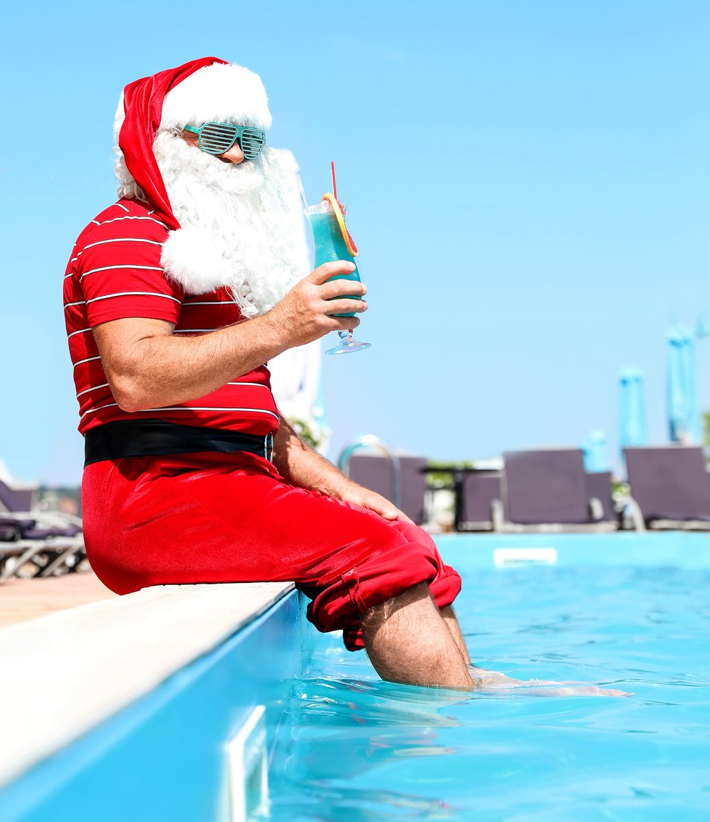 Happy Holidays from the LeisureQuip Team! I hope the big guy is taking a relaxing dip in the pool before his trip around the world!