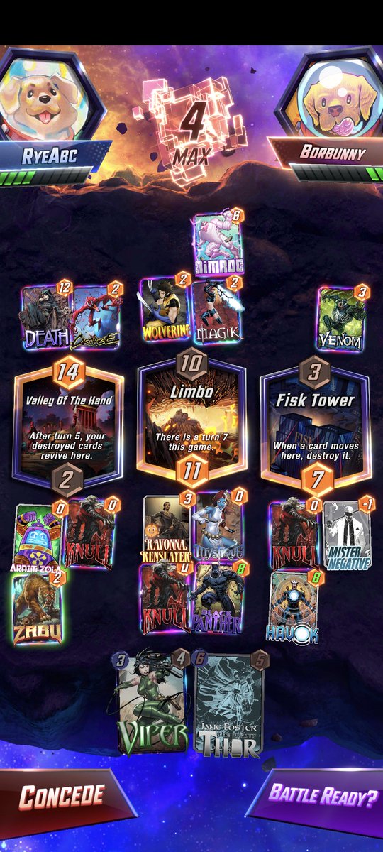 MarvelSnapper's tweet image. What a weird but fun Knull face off. #MarvelSnap