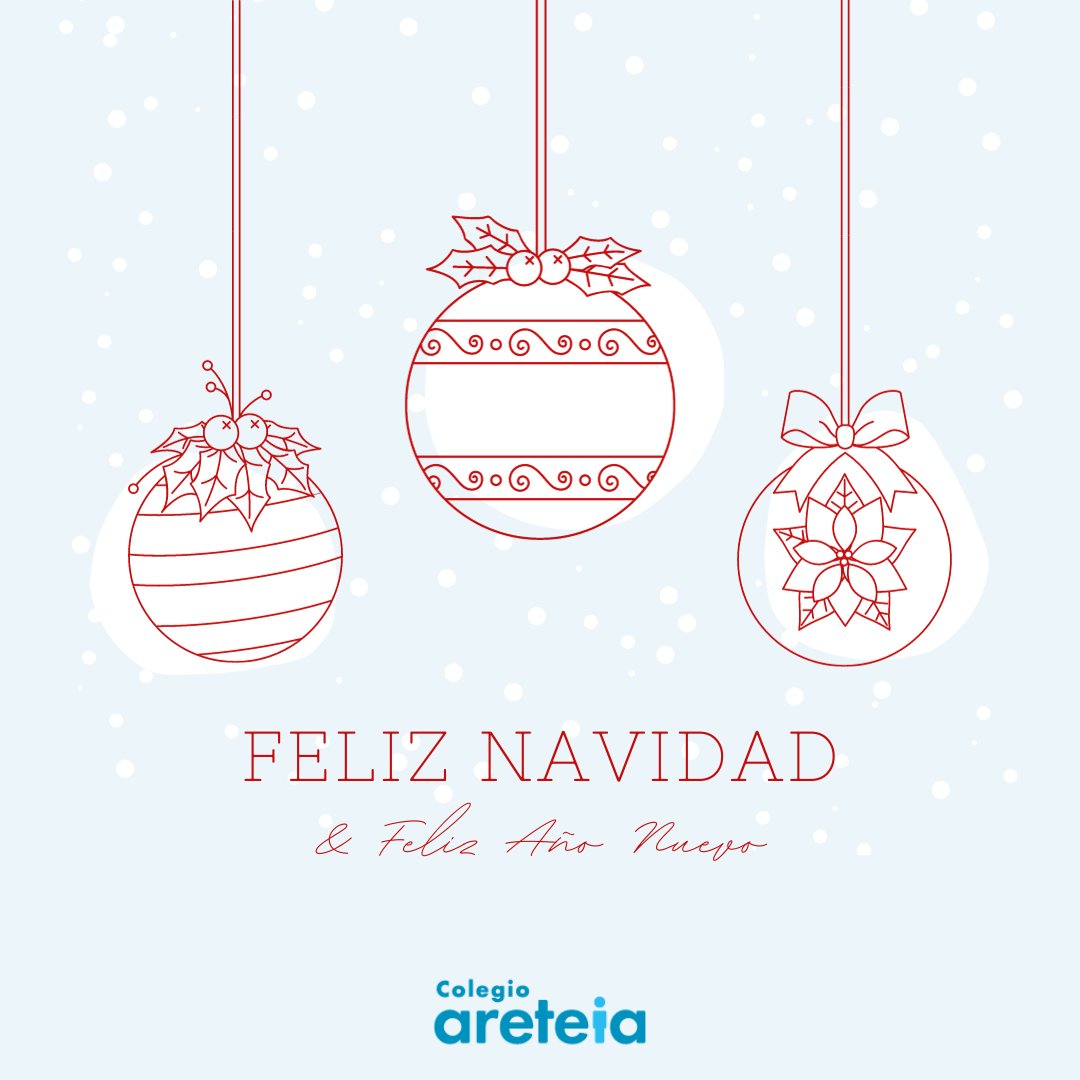 De parte de todo el equipo del Colegio Areteia, les deseamos unas felices fiestas.
¡FELIZ NAVIDAD Y FELIZ AÑO NUEVO! 🎄🎊